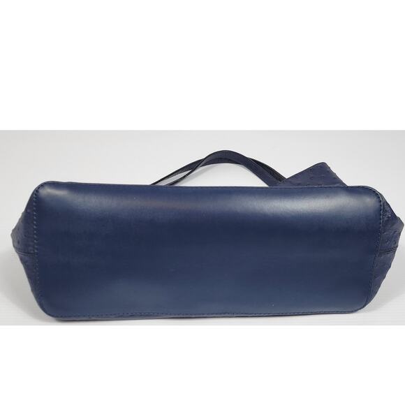 Kate Spade Elegant Halsey La Vita Blue Ostrich Cow Leather Tote Shoulder Bag‎ - Picture 7 of 16